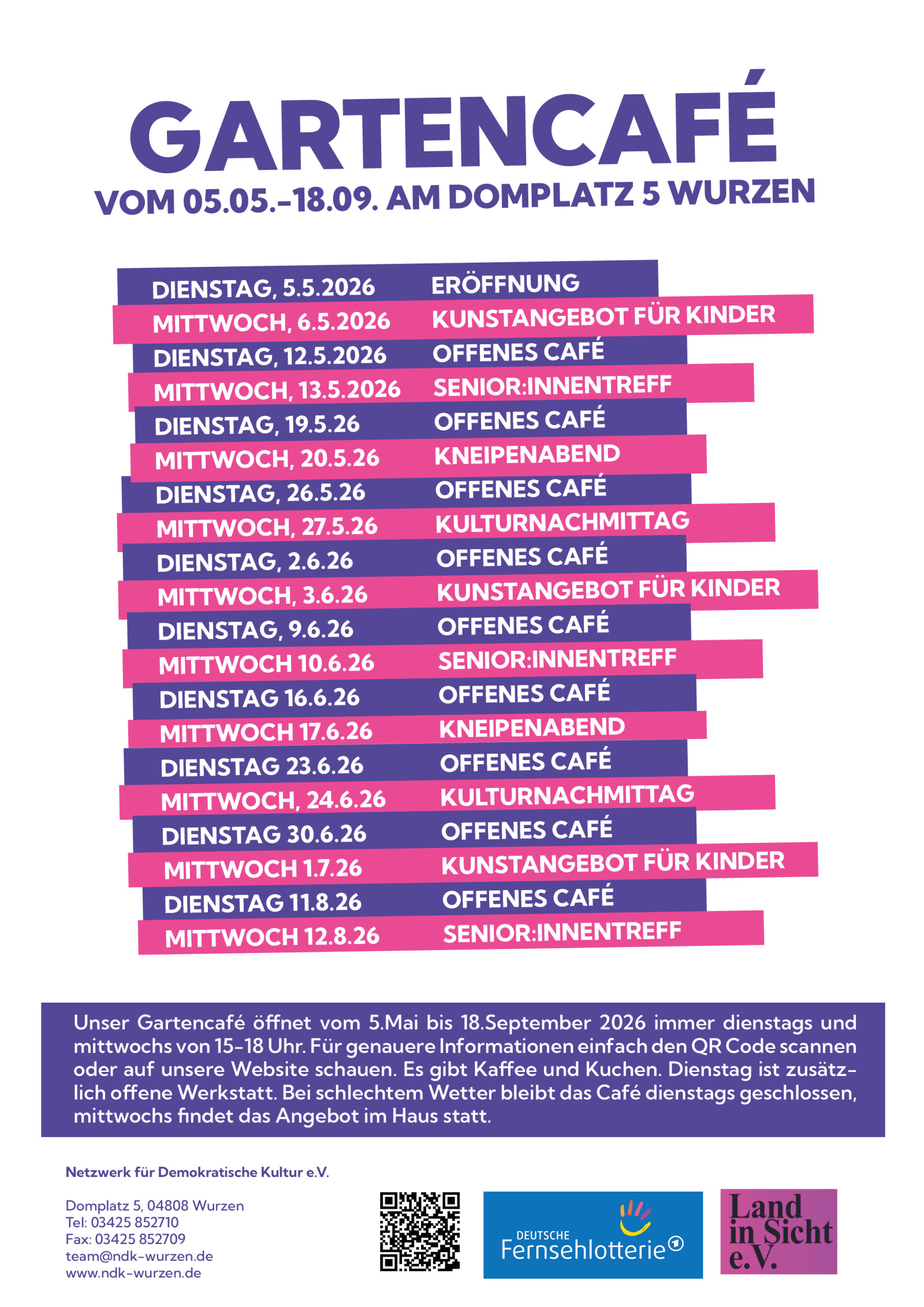 Cafe Übersicht